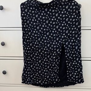 Hollister Black Skirt with White Floral Design